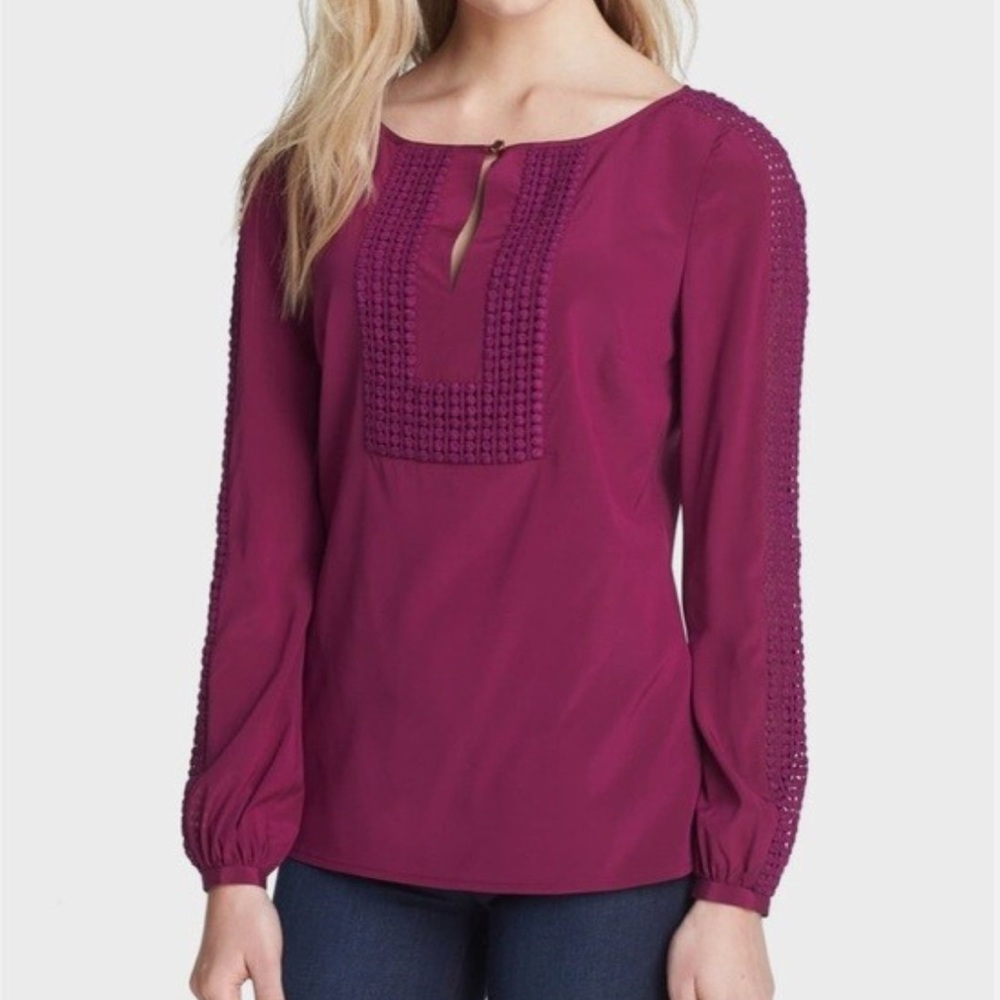 Tory Burch Women’s Silk Blend Top Blouse Size 6 Feminine Boho Whimsigoth